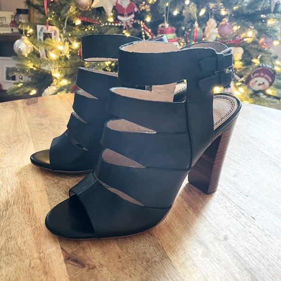 Splendid Shoes - Splendid Black Leather Stacked Heel Sz 6
